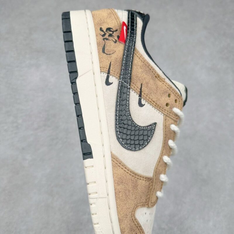 【AT3248】Nike x カクタスジャックコラボDunk Lowブラウンスネーク限定版-流行とレトロ、そして野性の魅力が融合したコラボ商品