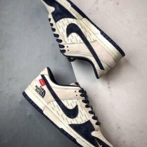 【AT3257】Nike Dunk Low Retro Nike x The North Face x Supreme "DIY高級カスタム" ノースフェイス ホワイト×ブルー 低カットフェイスウェア ナイキ × ザ ノースフェイス × シュプリーム コラボ ダンク ロー - 限定トレンドスニーカー