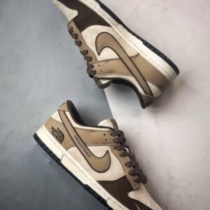 【AT3258】Nike x The North Face コラボ Nike Dunk Low Retro ブラウンスネーク限定スケートシューズ