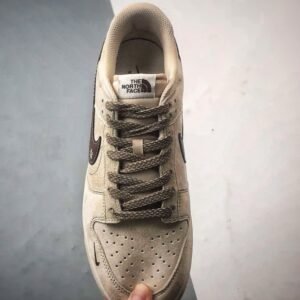 【AT3259】Nike x The North FaceのNike Dunk Low Retroの茶色のパッチワークデザインのスケートシューズ