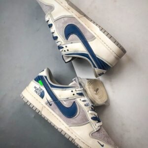 【AT3262】Nike x The North FaceコラボDunk Lowブルー＆ホワイトシリーズのトレンドスポーツシューズ、Nike Dunk Low Retro。