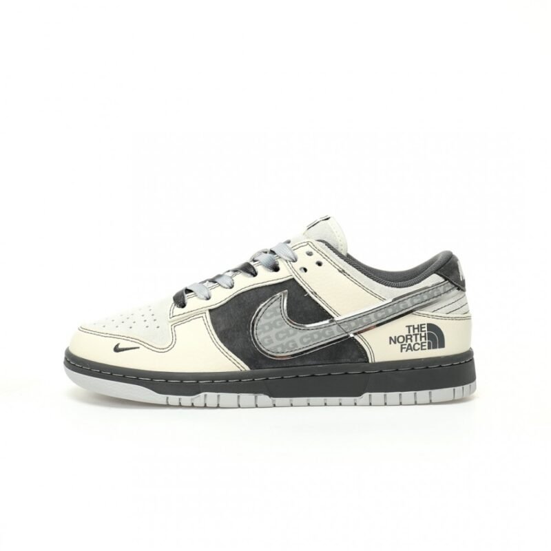 【AT3277】The North Face x CDG Nike Dunk Low - ファッションクラシックコラボスニーカー Nike Dunk Low Retro ノースフェイスCDG ミッドグレー ローカットカジュアルスポーツシューズ