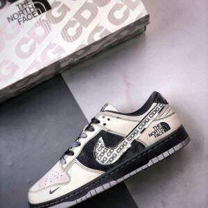 【AT3277】The North Face x CDG Nike Dunk Low - ファッションクラシックコラボスニーカー Nike Dunk Low Retro ノースフェイスCDG ミッドグレー ローカットカジュアルスポーツシューズ