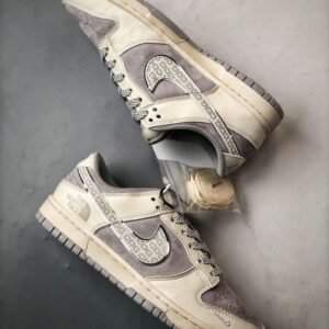 【AT3278】The North Face x Nike ノースフェイス×ナイキコラボスポーツカジュアルシューズ。ファッションにも合う快適なデザイン。NK Dunk Low RetroノースフェイスCDGミルキーグレーローカットカジュアルスポーツスニーカー。
