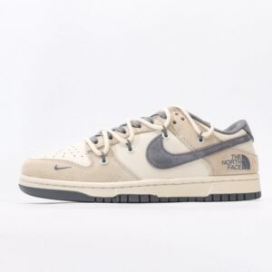 【AT3279】The North Face x Nike ノースフェイス×ナイキ　ナイキダンクローレトロ　ノースフェイスのグレーウィートデコンストラクティブストラップ　ローカットカジュアルスポーツシューズ