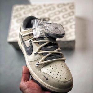 【AT3279】The North Face x Nike ノースフェイス×ナイキ　ナイキダンクローレトロ　ノースフェイスのグレーウィートデコンストラクティブストラップ　ローカットカジュアルスポーツシューズ