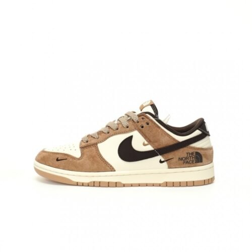 【AT3280】Nike × The North Faceの復古デザインスニーカー、Nike Dunk Low Retroノースフェイス白茶黒のフック、ローカットカジュアルスポーツシューズ