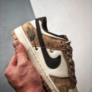 【AT3280】Nike × The North Faceの復古デザインスニーカー、Nike Dunk Low Retroノースフェイス白茶黒のフック、ローカットカジュアルスポーツシューズ