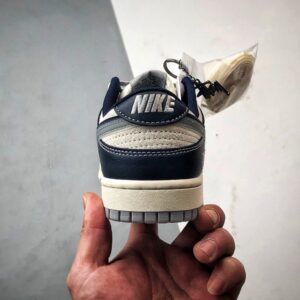 【AT3286】ファッションのレトロスタイル、Stüssy x Nike コラボレーションユニセックスシューズ Nike Dunk Low Retro Stüssy グレーとブルーのダブルフックローカットカジュアルスポーツシューズ