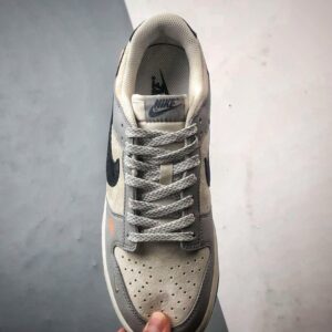 【AT3288】Nike x StussyのNike Dunk Low "Stussy"コラボスニーカーNike Dunk Low Retro ステューシー ミストグレー ブラック フック ローカット カジュアルスポーツシューズ