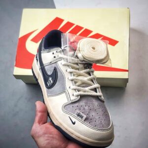 【AT3289】Nike x Stussy Nike Dunk Low Retro ステューシーのサイン入りブルーフック ロートップカジュアルスポーツシューズ