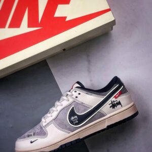 【AT3289】Nike x Stussy Nike Dunk Low Retro ステューシーのサイン入りブルーフック ロートップカジュアルスポーツシューズ