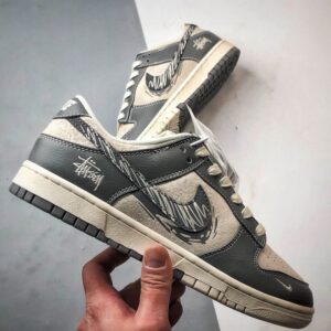【AT3290】Nike x Stussy Nike Dunk Low “Stussy”コラボスニーカー Nike Dunk Low Retro ステューシー グレータウ ローヒール スニーカー