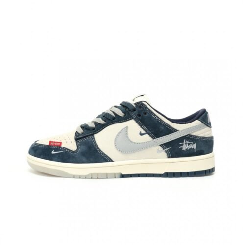 【AT3291】Nike x Stussy x Supreme Nike Dunk Low Retro ステューシー ブルー ホワイト リフレクティブ グレー チェック ローカット カジュアル スポーツ スニーカー