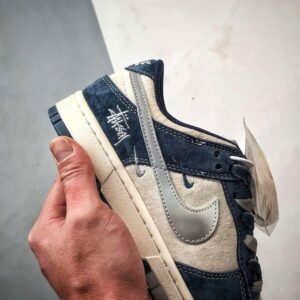 【AT3291】Nike x Stussy x Supreme Nike Dunk Low Retro ステューシー ブルー ホワイト リフレクティブ グレー チェック ローカット カジュアル スポーツ スニーカー