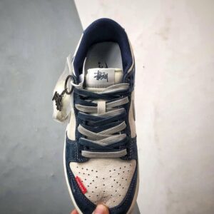 【AT3291】Nike x Stussy x Supreme Nike Dunk Low Retro ステューシー ブルー ホワイト リフレクティブ グレー チェック ローカット カジュアル スポーツ スニーカー
