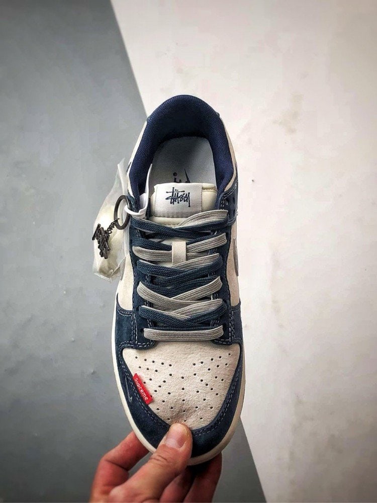 【AT3291】Nike x Stussy x Supreme Nike Dunk Low Retro ステューシー ブルー ホワイト リフレクティブ グレー チェック ローカット カジュアル スポーツ スニーカー
