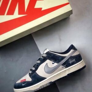 【AT3291】Nike x Stussy x Supreme Nike Dunk Low Retro ステューシー ブルー ホワイト リフレクティブ グレー チェック ローカット カジュアル スポーツ スニーカー