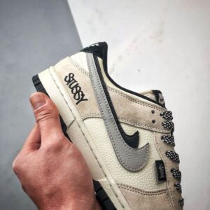 【AT3292】Nike Dunk x Stussy コラボレーションモデル Nike Dunk Low Retro ストゥーシー ミストブラック ダブルスウッシュ ローカット カジュアルスポーツシューズ