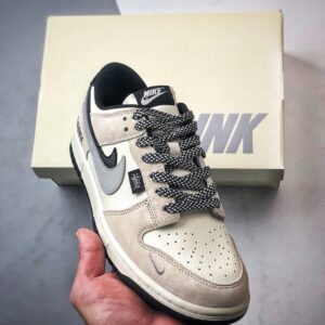 【AT3292】Nike Dunk x Stussy コラボレーションモデル Nike Dunk Low Retro ストゥーシー ミストブラック ダブルスウッシュ ローカット カジュアルスポーツシューズ