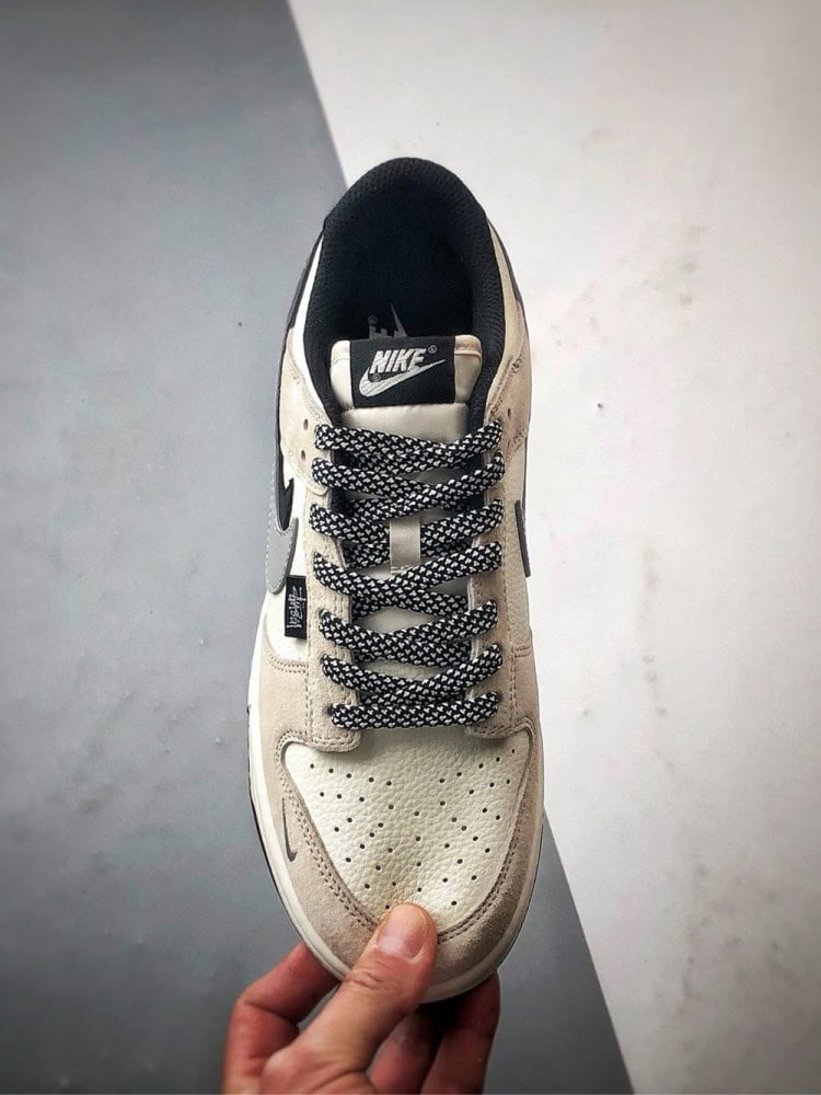 【AT3292】Nike Dunk x Stussy コラボレーションモデル Nike Dunk Low Retro ストゥーシー ミストブラック ダブルスウッシュ ローカット カジュアルスポーツシューズ