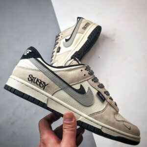 【AT3292】Nike Dunk x Stussy コラボレーションモデル Nike Dunk Low Retro ストゥーシー ミストブラック ダブルスウッシュ ローカット カジュアルスポーツシューズ