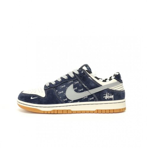 【AT3294】Nike Dunk x Stussy コラボレーションモデル Nike Dunk Low Retro ステューシー ホワイトブルーグレーガムソール ローカット カジュアルスポーツシューズ