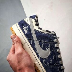 【AT3294】Nike Dunk x Stussy コラボレーションモデル Nike Dunk Low Retro ステューシー ホワイトブルーグレーガムソール ローカット カジュアルスポーツシューズ
