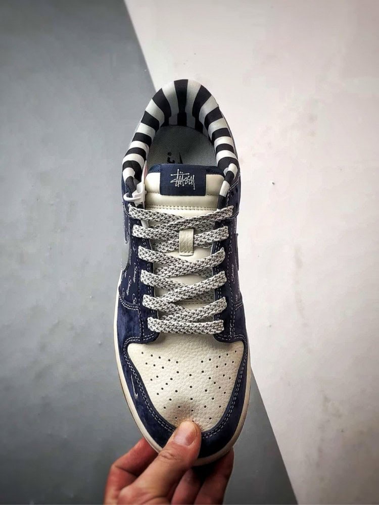 【AT3294】Nike Dunk x Stussy コラボレーションモデル Nike Dunk Low Retro ステューシー ホワイトブルーグレーガムソール ローカット カジュアルスポーツシューズ