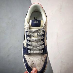 【AT3295】Nike Dunk x StussyコラボレーションスニーカーNike Dunk Low Retro、ステューシーホワイトブルーブラック、ローカットカジュアルスポーツシューズ