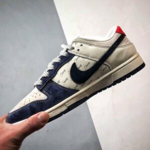 【AT3295】Nike Dunk x StussyコラボレーションスニーカーNike Dunk Low Retro、ステューシーホワイトブルーブラック、ローカットカジュアルスポーツシューズ