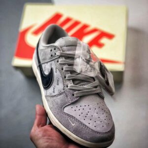 【AT3300】Nike Dunk x Stussy コラボレーションスポーツシューズ Nike Dunk Low Retro ステューシー グレー黒ロゴ ローカット カジュアルスポーツシューズ