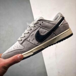 【AT3300】Nike Dunk x Stussy コラボレーションスポーツシューズ Nike Dunk Low Retro ステューシー グレー黒ロゴ ローカット カジュアルスポーツシューズ