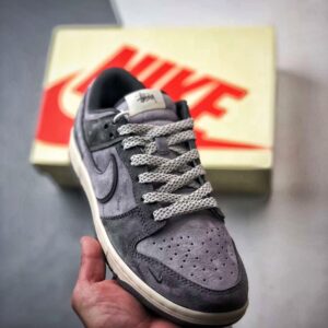 【AT3303】Nike Dunk x Stussy コラボレーションスニーカー Nike Dunk Low Retro ステューシー ダークグレー パッチワーク ローカット カジュアルスポーツシューズ