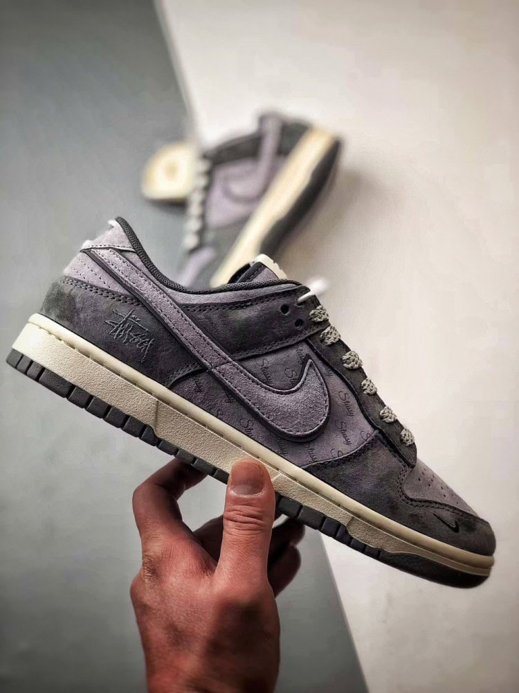 【AT3303】Nike Dunk x Stussy コラボレーションスニーカー Nike Dunk Low Retro ステューシー ダークグレー パッチワーク ローカット カジュアルスポーツシューズ