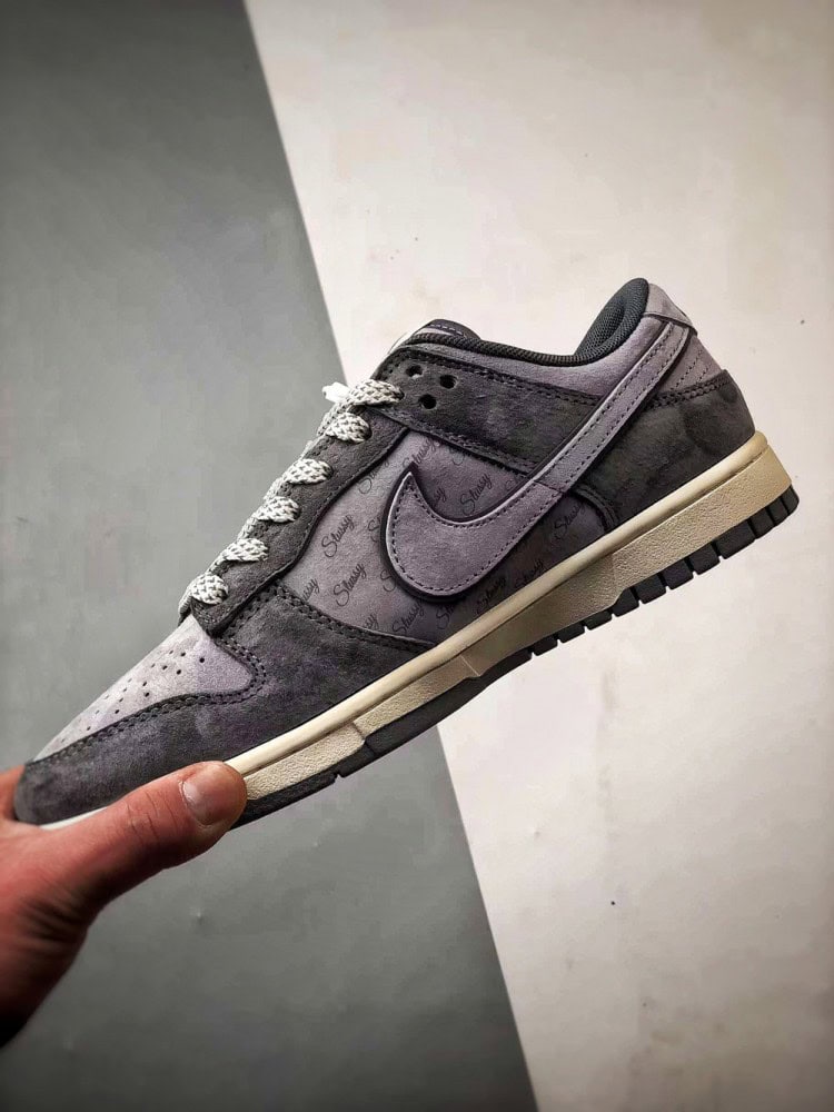 【AT3303】Nike Dunk x Stussy コラボレーションスニーカー Nike Dunk Low Retro ステューシー ダークグレー パッチワーク ローカット カジュアルスポーツシューズ