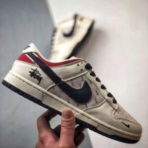 【AT3307】Nike Dunk x Stussy コラボレーション スポーツシューズ Nike Dunk Low Retro ステューシー ミッドナイト レッド ローカット スポーツカジュアル ローカットスニーカー
