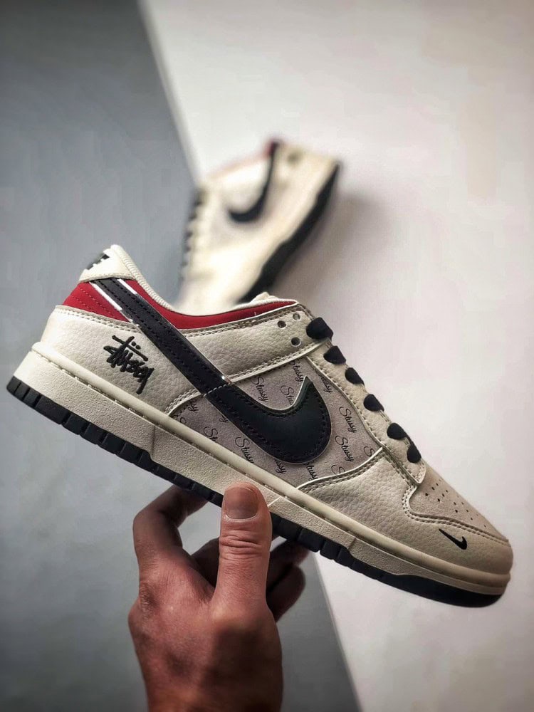 【AT3307】Nike Dunk x Stussy コラボレーション スポーツシューズ Nike Dunk Low Retro ステューシー ミッドナイト レッド ローカット スポーツカジュアル ローカットスニーカー