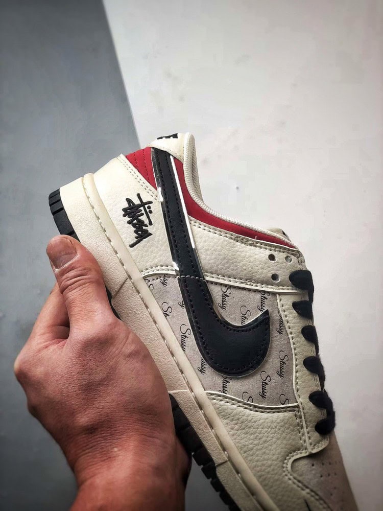 【AT3307】Nike Dunk x Stussy コラボレーション スポーツシューズ Nike Dunk Low Retro ステューシー ミッドナイト レッド ローカット スポーツカジュアル ローカットスニーカー