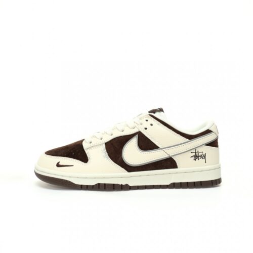 【AT3308】Nike Dunk x Stussy コラボレーション スニーカー Nike Dunk Low Retro ステューシー ホワイト/ダークブラウン ローカット カジュアルスポーツシューズ