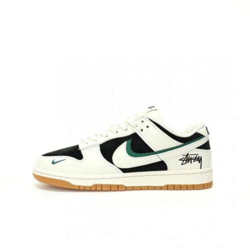 【AT3309】Nike Dunk x Stussy コラボレーションスニーカー Nike Dunk Low Retro ステューシー ブラックホワイトグリーン 影柄 ローカット カジュアルスポーツシューズ