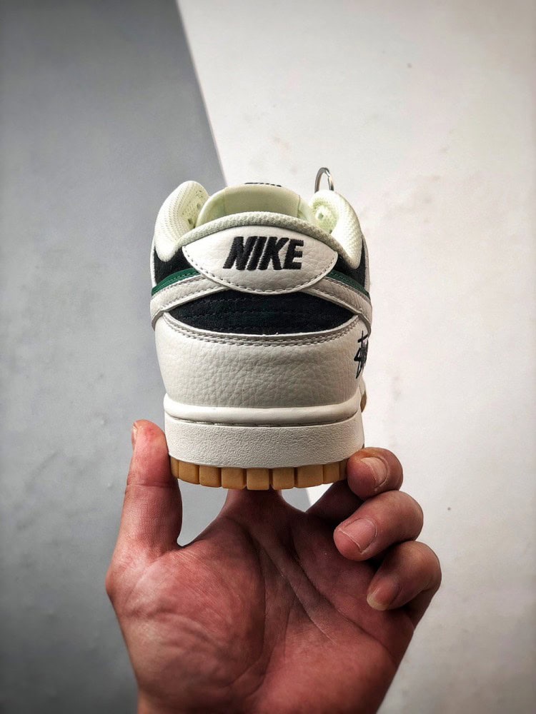 【AT3309】Nike Dunk x Stussy コラボレーションスニーカー Nike Dunk Low Retro ステューシー ブラックホワイトグリーン 影柄 ローカット カジュアルスポーツシューズ