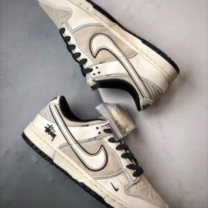 【AT3310】Nike Dunk x Stussy コラボスニーカー Nike Dunk Low Retro ステューシー ブラックストライプ ローカット カジュアルスポーツシューズ