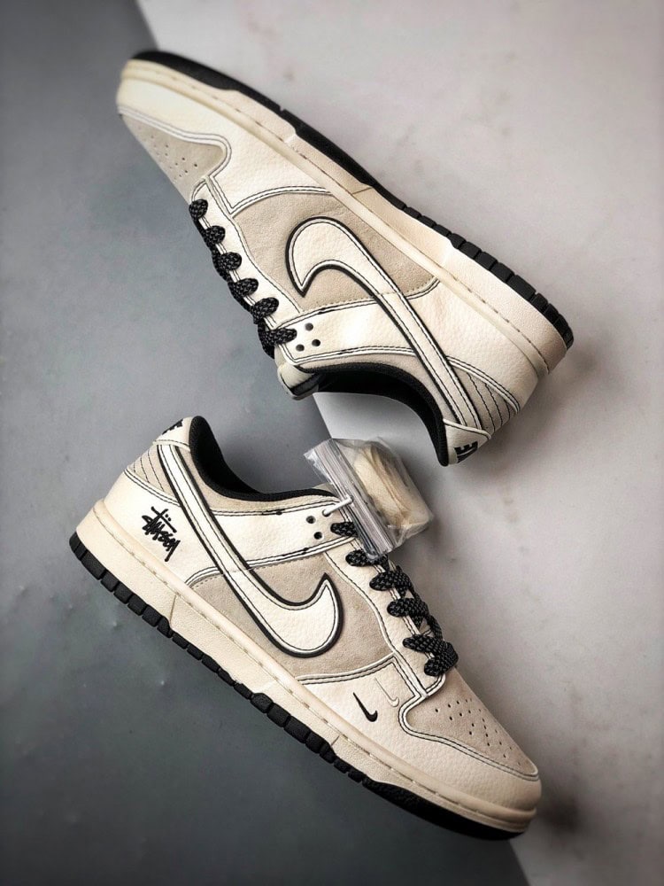 【AT3310】Nike Dunk x Stussy コラボスニーカー Nike Dunk Low Retro ステューシー ブラックストライプ ローカット カジュアルスポーツシューズ
