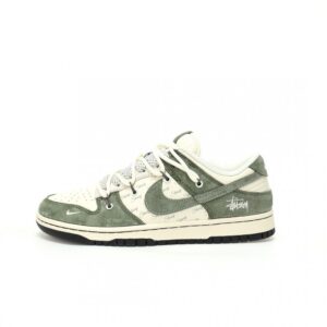 【AT3311】Nike Dunk x Stussy コラボレーションスニーカー Nike Dunk Low Retro ステューシー ホワイトグリーン ディストラクションストラップ ロートップカジュアルスポーツシューズ