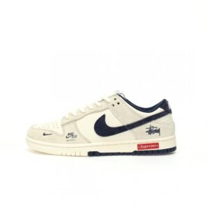 【AT3312】Nike Dunk x Stussy x Supreme コラボスニーカー Nike Dunk Low Retro ステューシー ホワイト ネイビー ローカット スニーカー