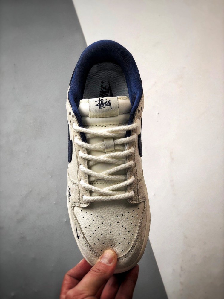 【AT3312】Nike Dunk x Stussy x Supreme コラボスニーカー Nike Dunk Low Retro ステューシー ホワイト ネイビー ローカット スニーカー