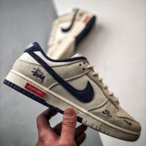 【AT3312】Nike Dunk x Stussy x Supreme コラボスニーカー Nike Dunk Low Retro ステューシー ホワイト ネイビー ローカット スニーカー