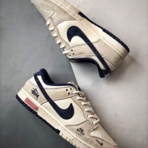 【AT3312】Nike Dunk x Stussy x Supreme コラボスニーカー Nike Dunk Low Retro ステューシー ホワイト ネイビー ローカット スニーカー