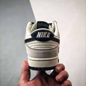 【AT3315】Nike x Stussy コラボレーションシリーズのスポーツシューズ、Nike Dunk Low Retro ステューシーグレーホワイトブラック刺繍ミニダブルフックローカットカジュアルスポーツシューズ